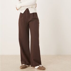 Abercrombie & Fitch Brown Curve Love Ultra Wide Leg Sloane Pants